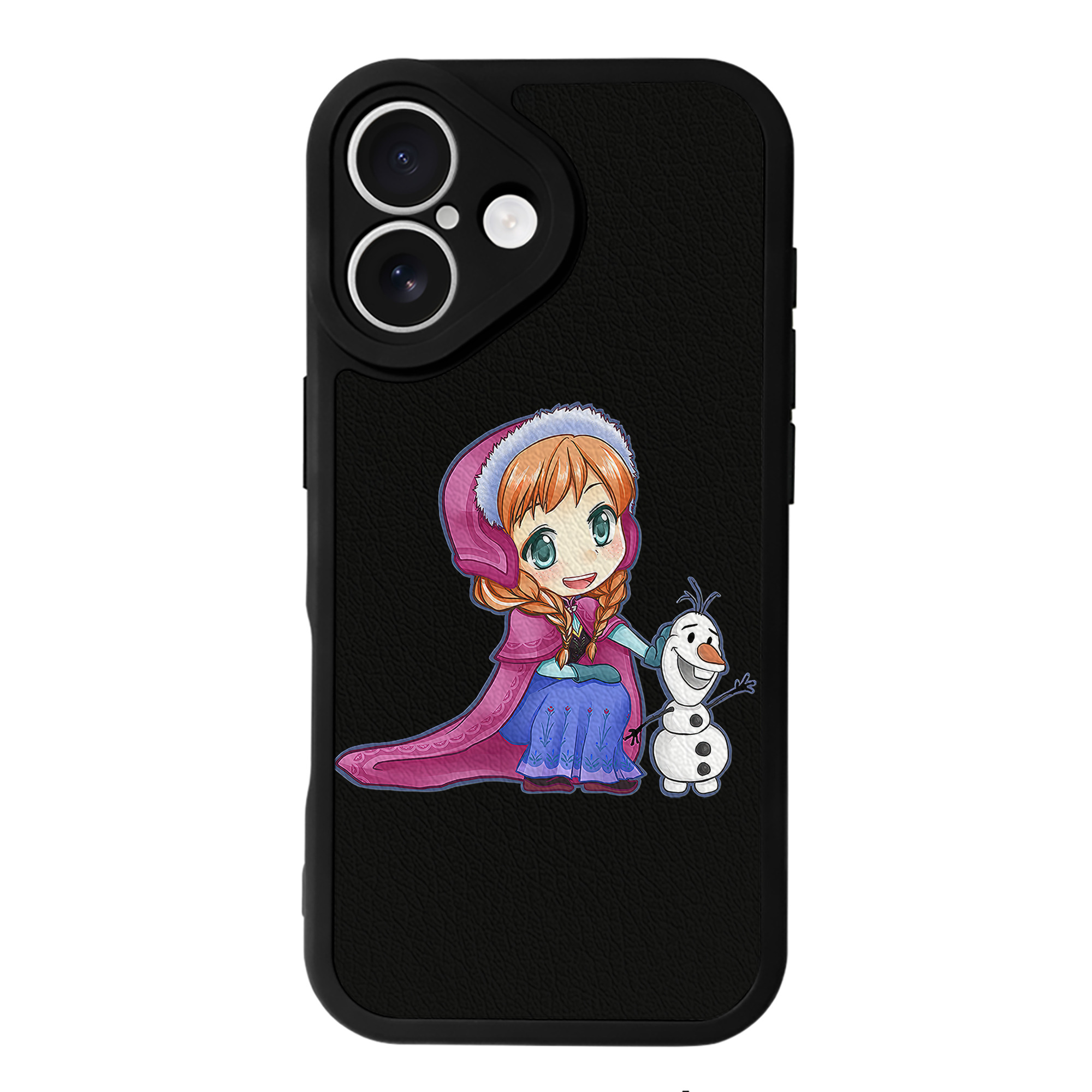（画像用） アナと雪の女王 アンナ エルサ Frozen Anna Elsa 【iPhone 16シリーズ対応】シリコンスマホケース（レザー調） 材質：シリコン